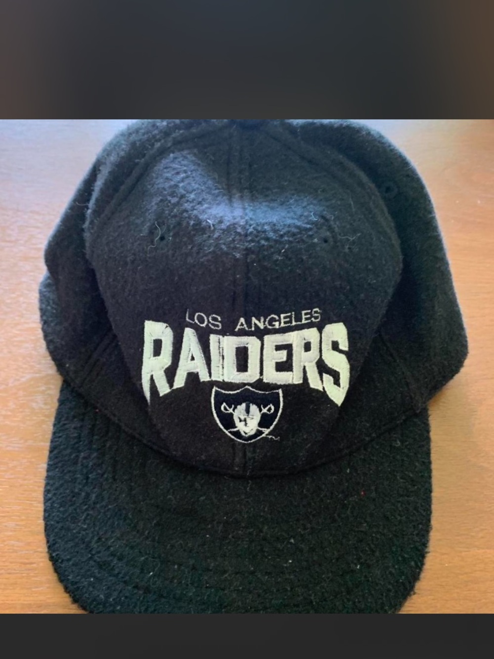 Vintage Fuzzy LA Raiders black Super Fleece hat